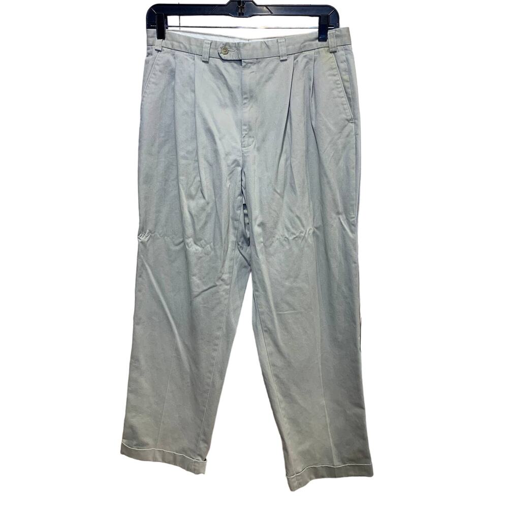 Lauren Ralph Lauren 36W 32L Pleated Front Chino Khaki Tan Casual Cuffed Pants